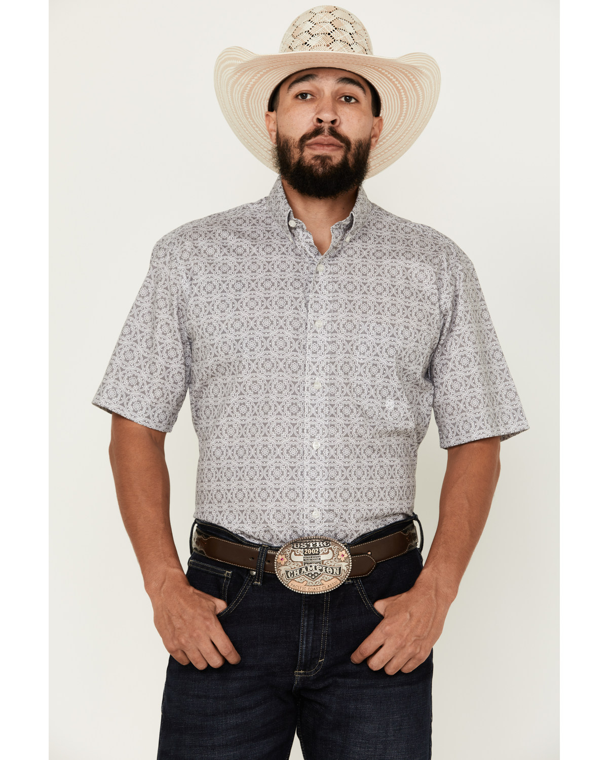 Roper Men's Amarillo Medallion Print Short Sleeve Button-Down Western Shirt