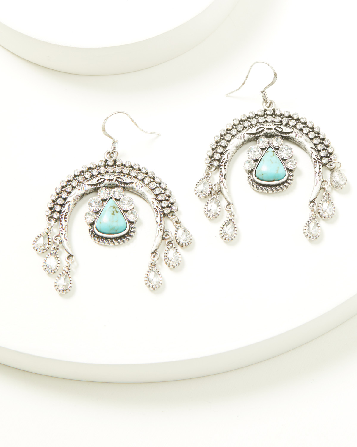 Idyllwind Women's Crescent Squash Blossom Rhinestone Statement Earrings
