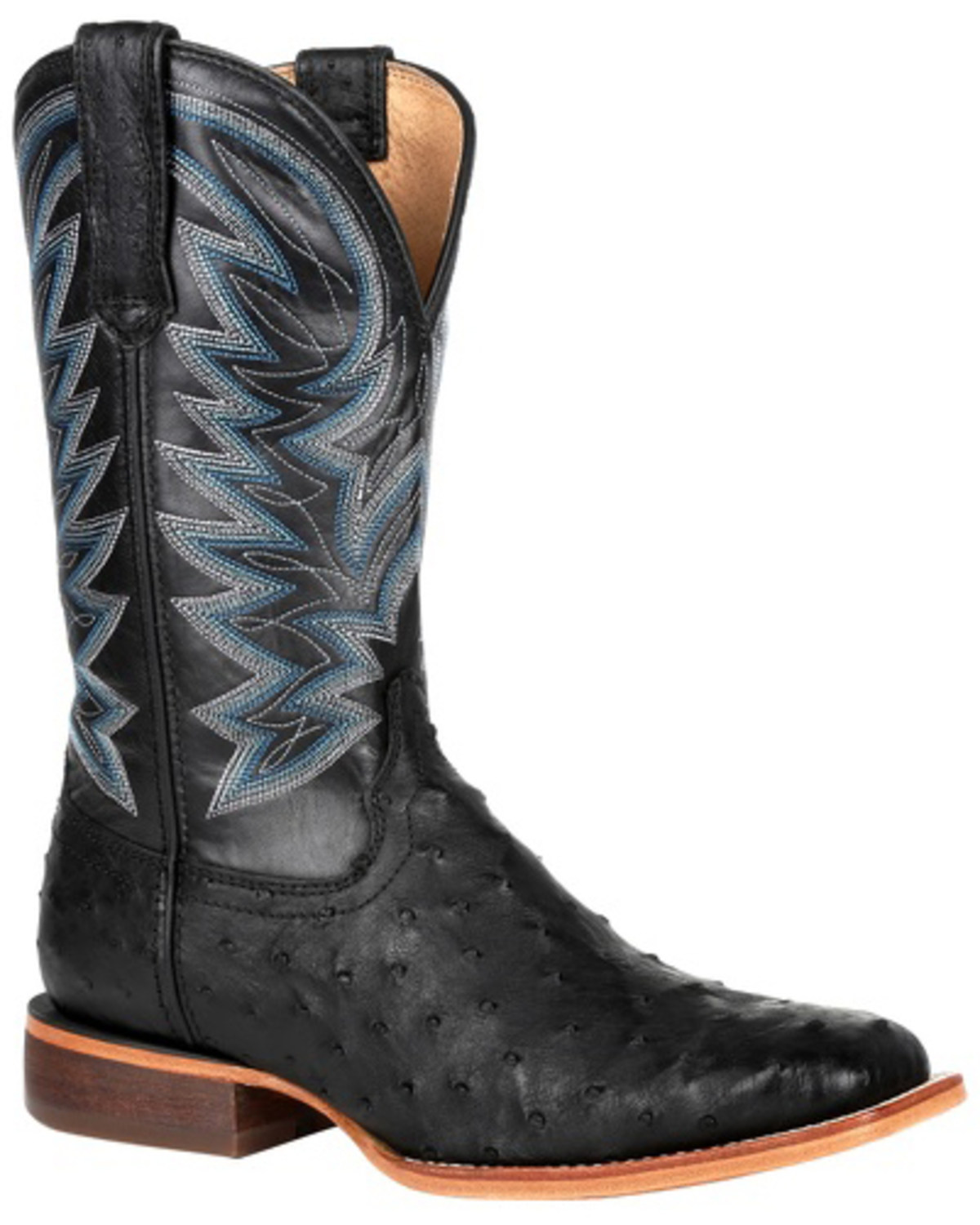 black full quill ostrich boots