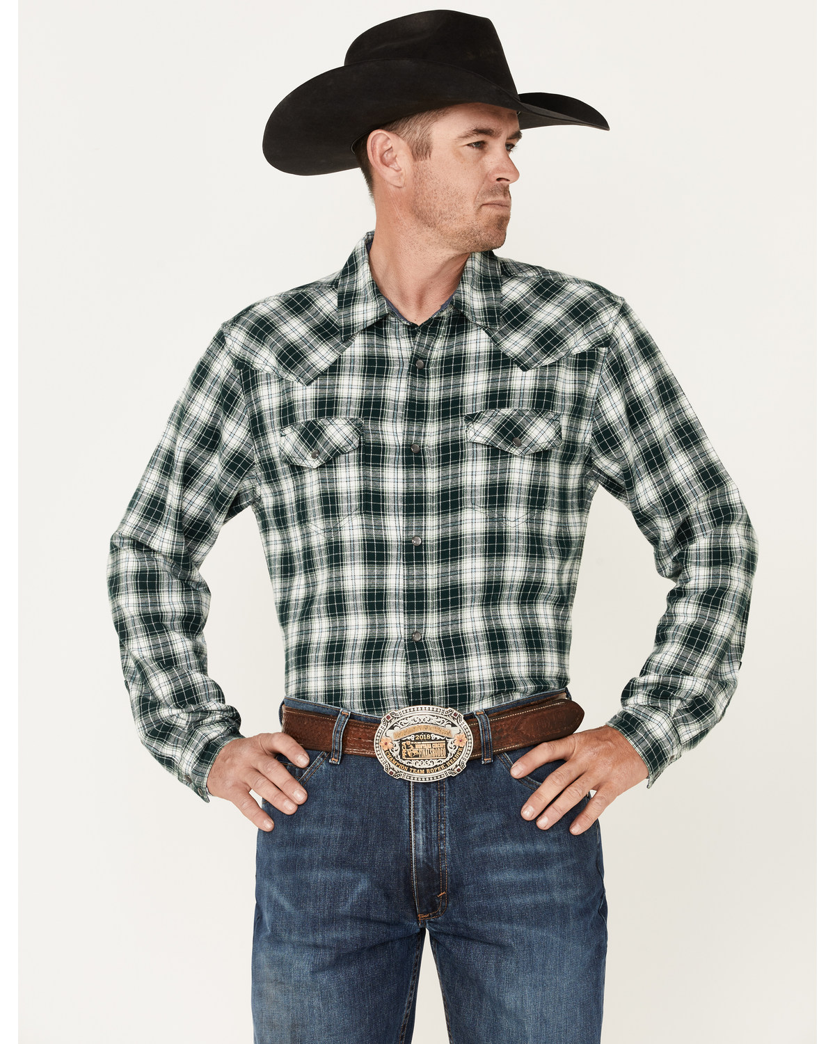 Cody James Men's Weeping Willow Medium Plaid Western Snap Flannel Shirt