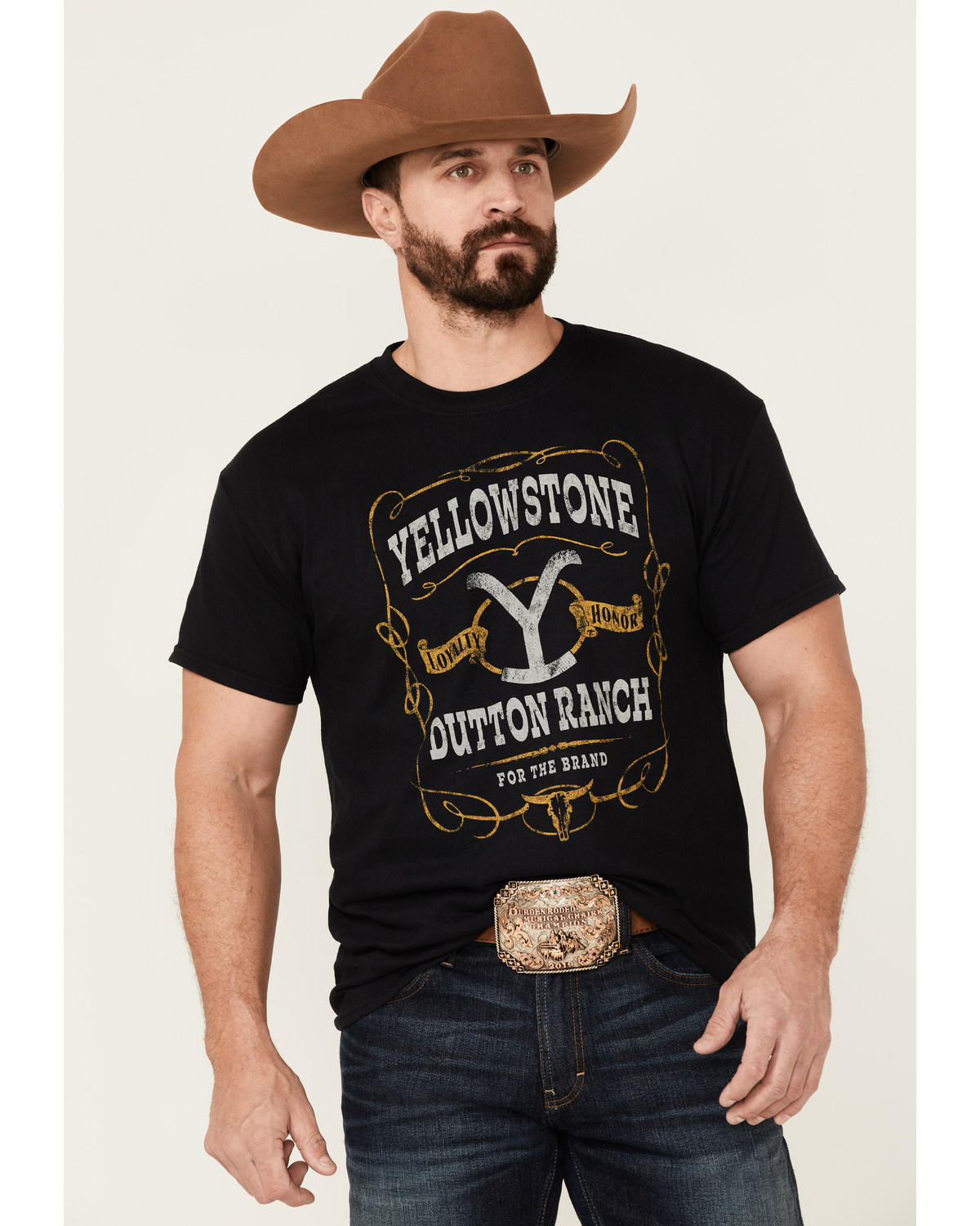 Paramount Network's Yellowstone Men's For The Brand Label Graphic Short Sleeve T-Shirt