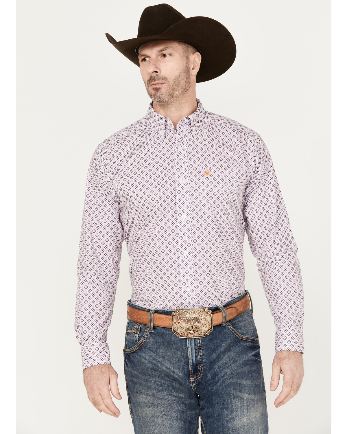 Ariat Men's Merrick Print Button Down Long Sleeve Western Shirt