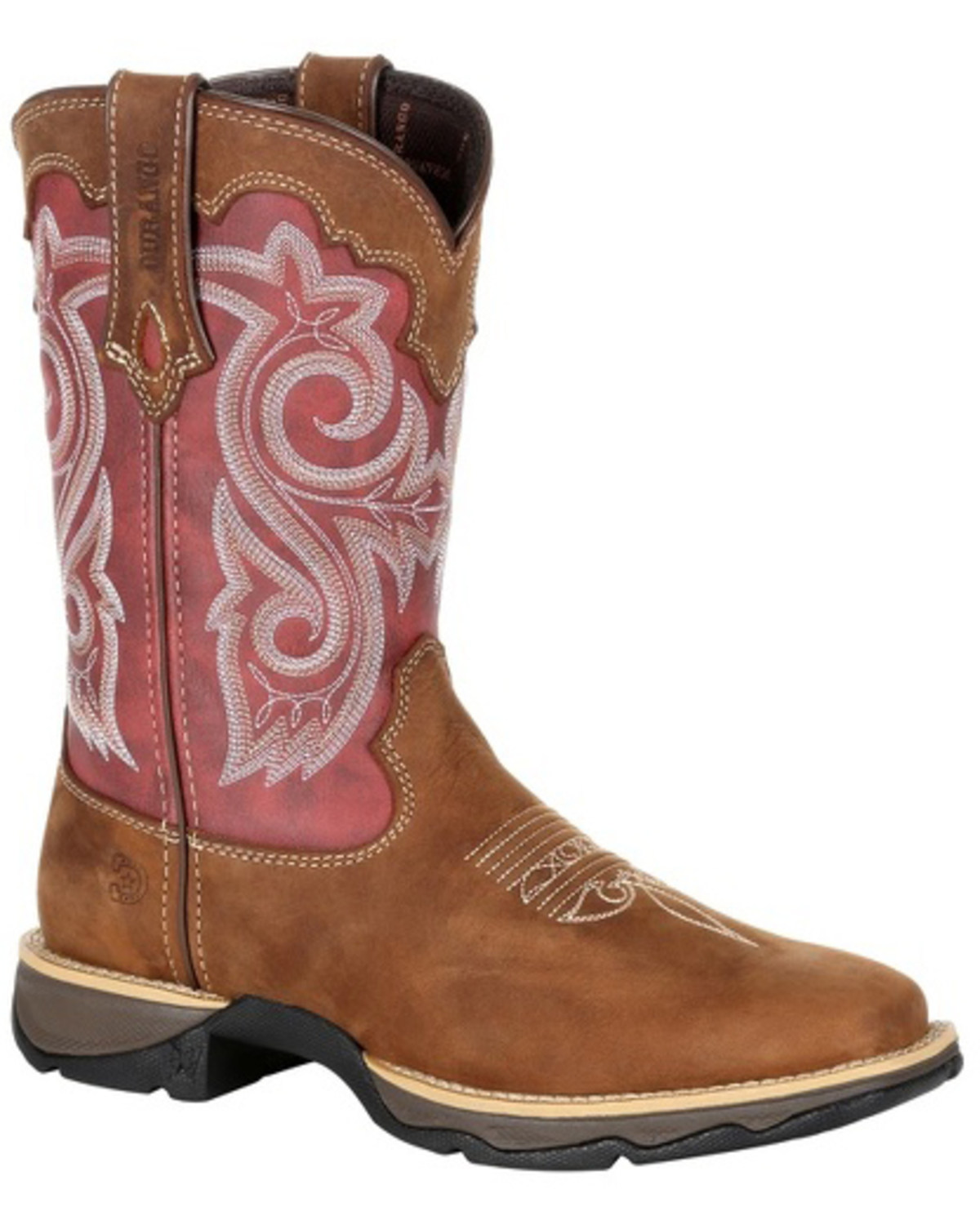 red cowboy boots square toe