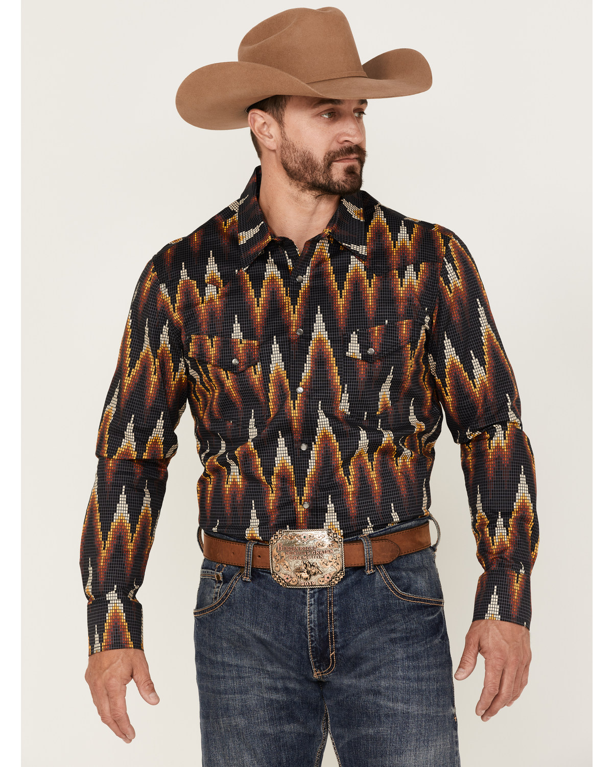 Dale Brisby Men's All-Over Digtal Print Long Sleeve Snap Western Shirt