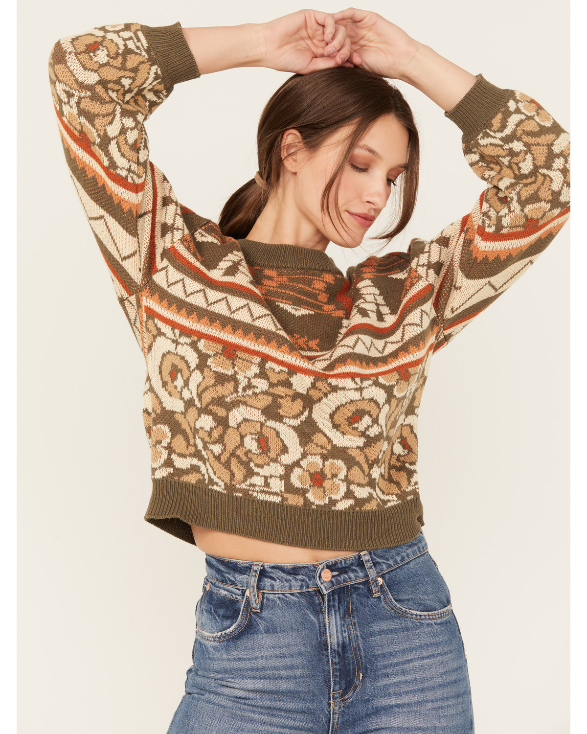 Driftwood Women's Mix Pattern Crewneck Sweater