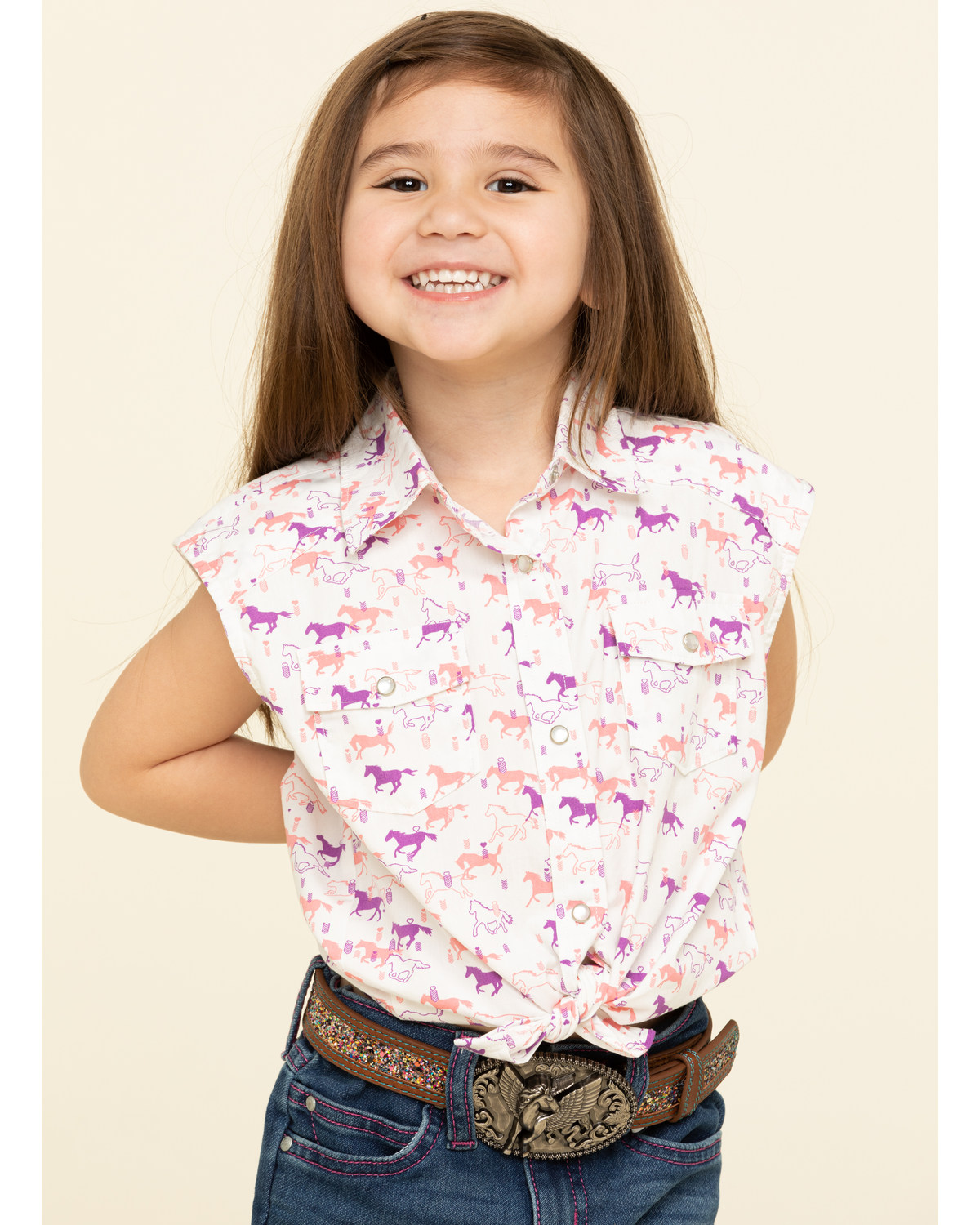 Shyanne Toddler Girls Print Tie Up Front Snap Shirt Boot Barn