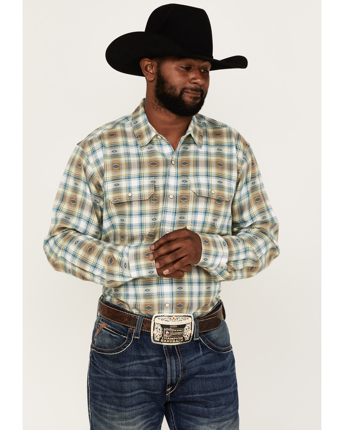 Ariat Men's Harwell Retro Large Plaid Long Sleeve Snap Western Shirt