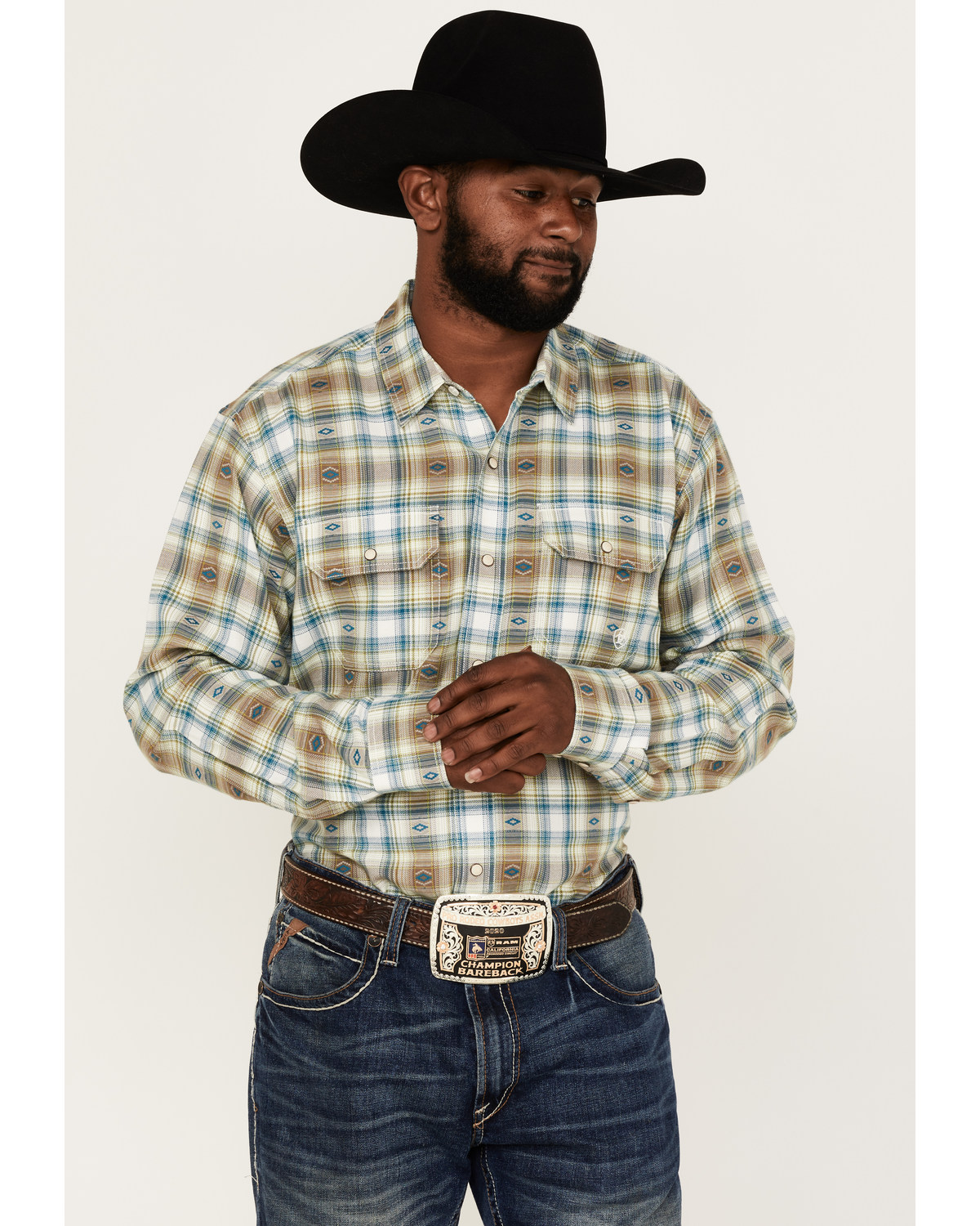 Ariat Men s Harwell Retro Large Plaid Long Sleeve Snap Western Shirt Boot Barn in Tustin CA
