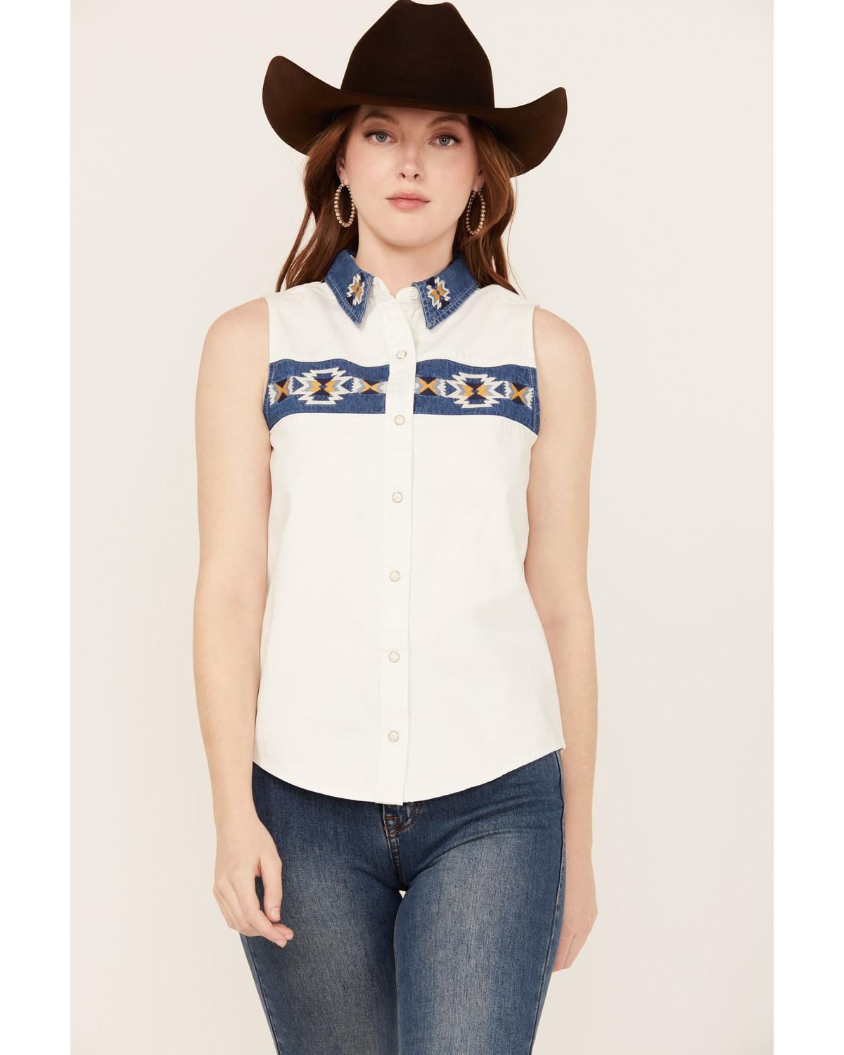 Sleeveless western shirt womens deals