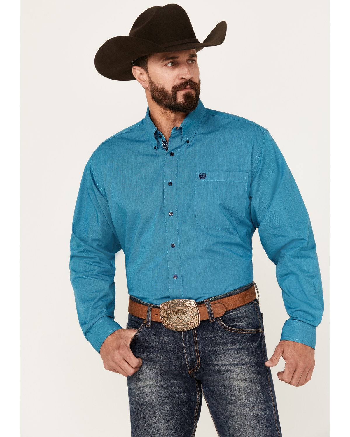 Cinch Men's Striped Print Long Sleeve Button-Down Western Shirt