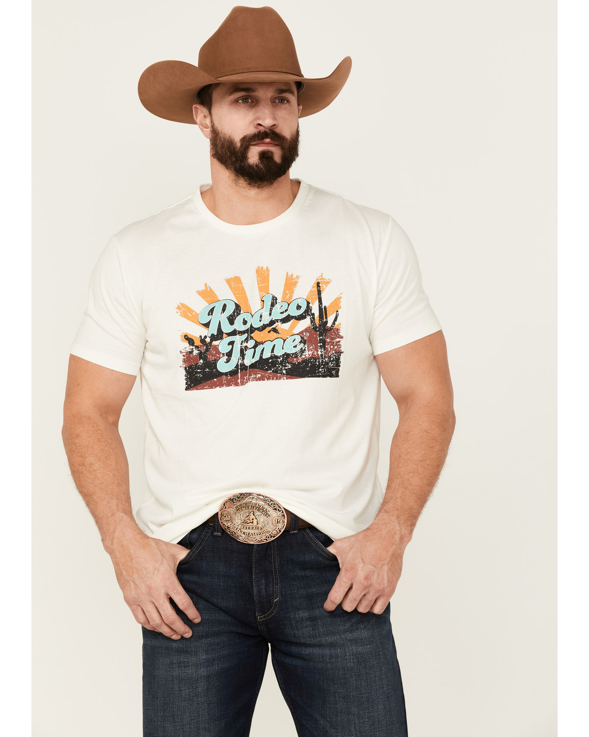 Dale Brisby Men's Rodeo Graphic  Off-White Short Sleeve T-Shirt