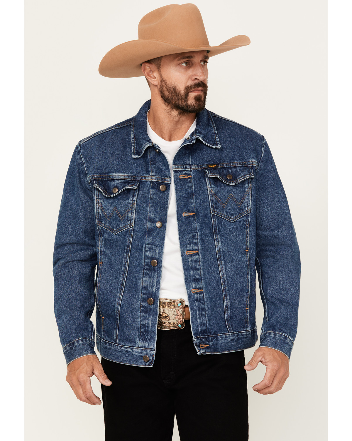 Wrangler Men's Unlined Medium Wash Denim Jacket