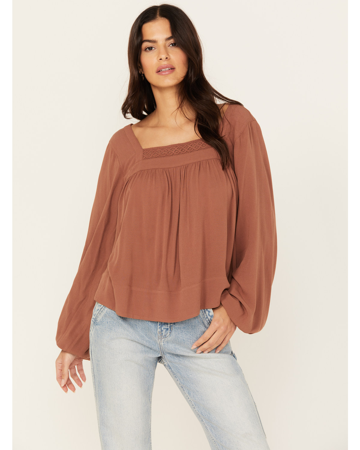 Cleo + Wolf Women's Long Sleeve Flowy Blouse