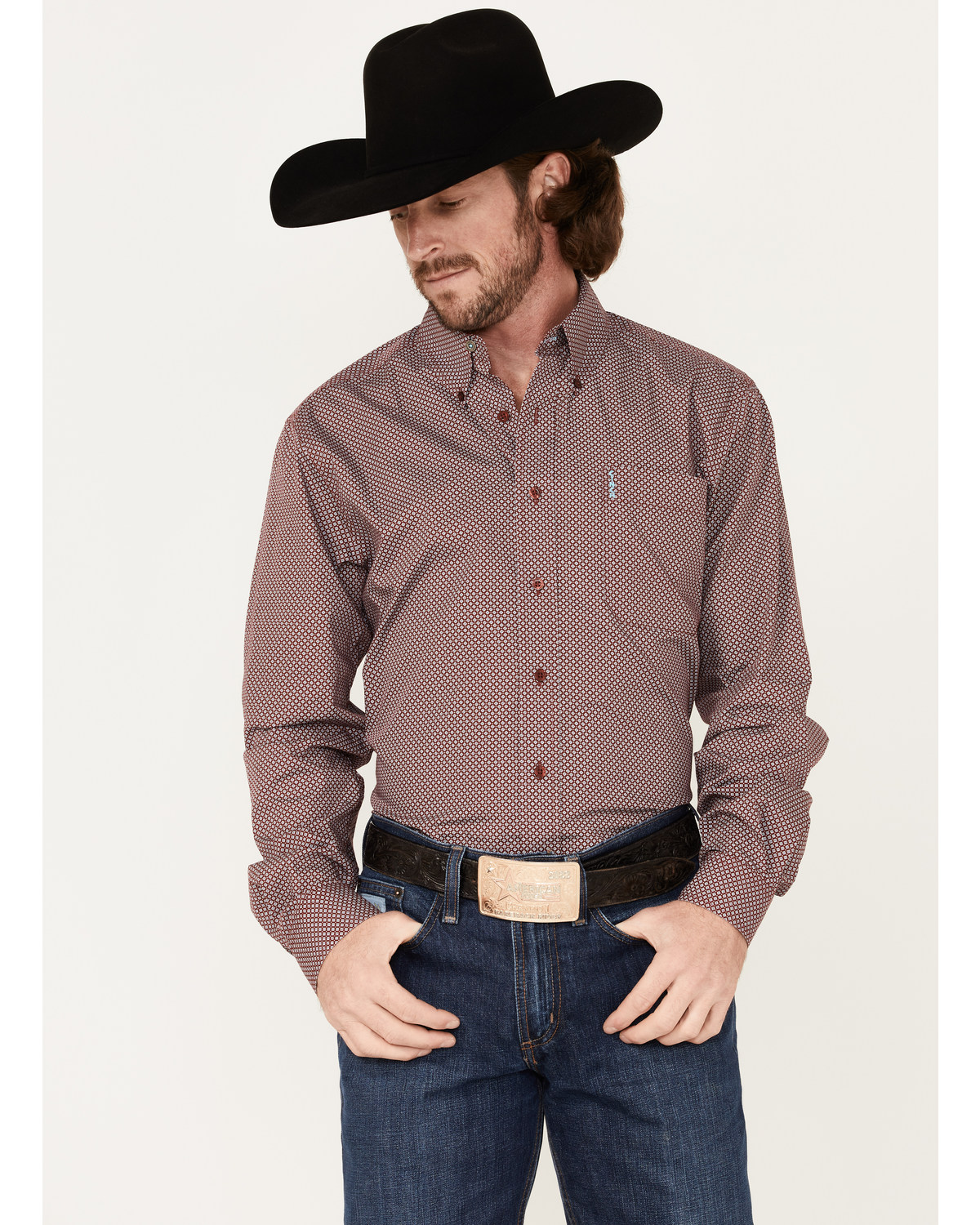 Cinch Men's Modern Fit Geo Print Button-Down Western Shirt