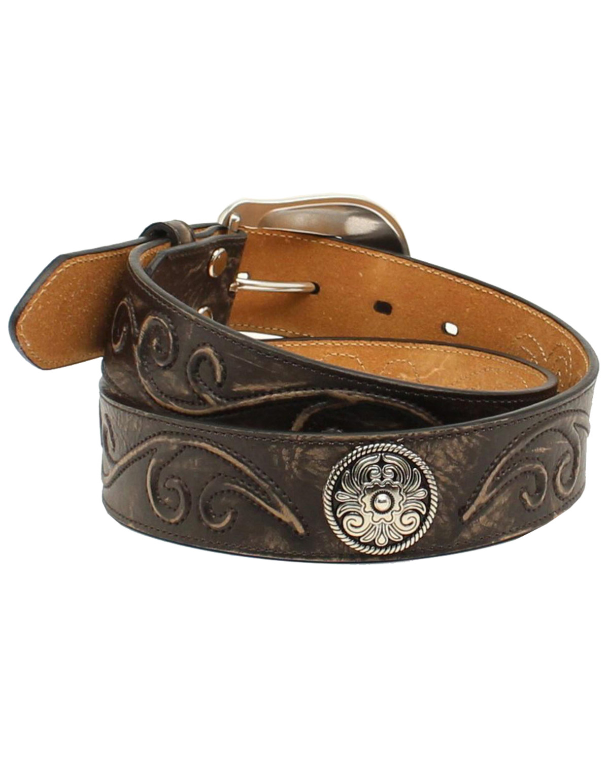 Nocona Women's Scroll Large Round Concho Belt Boot Barn