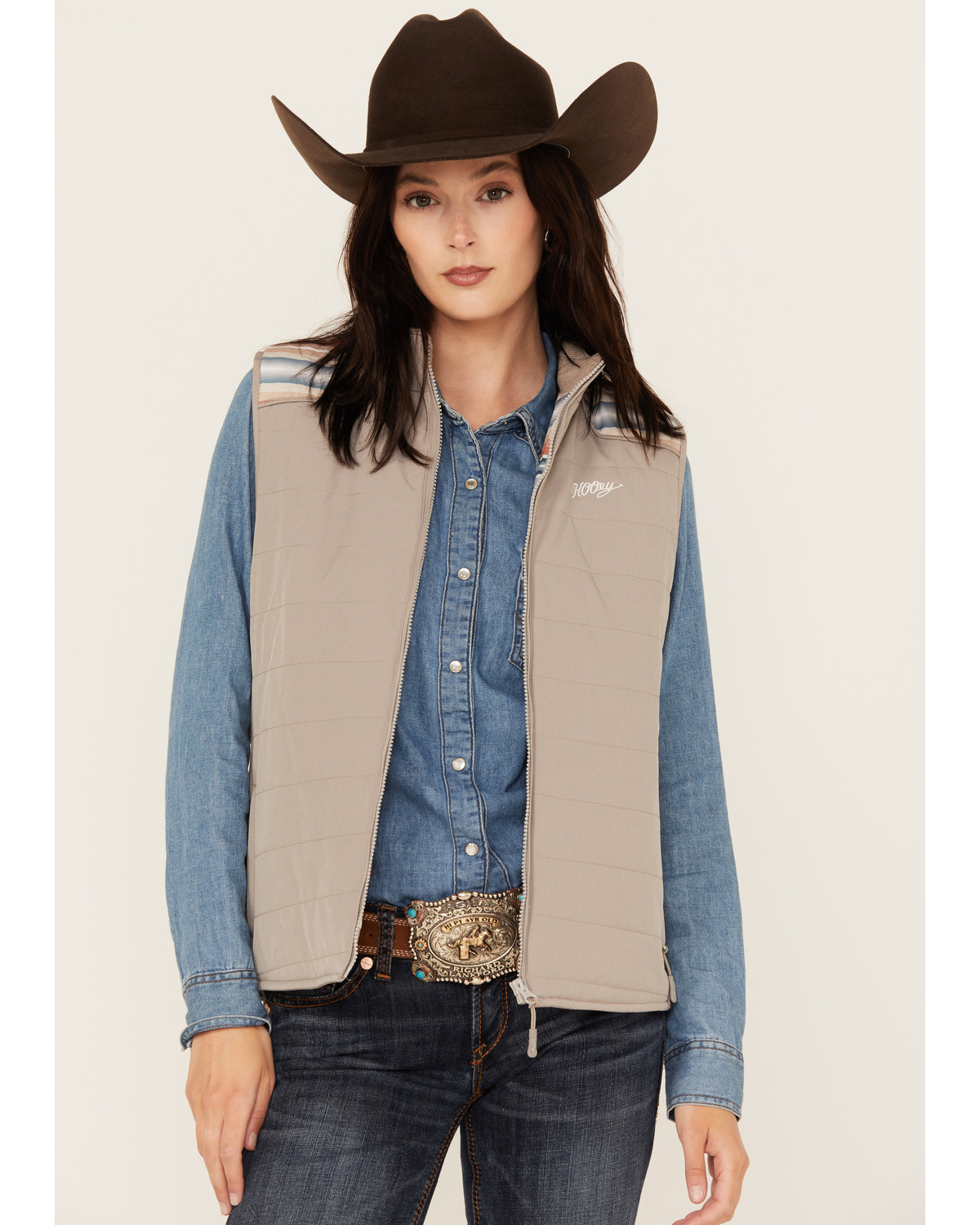Hooey Women s Serape Yoke Full Zip Packable Vest Mall of America