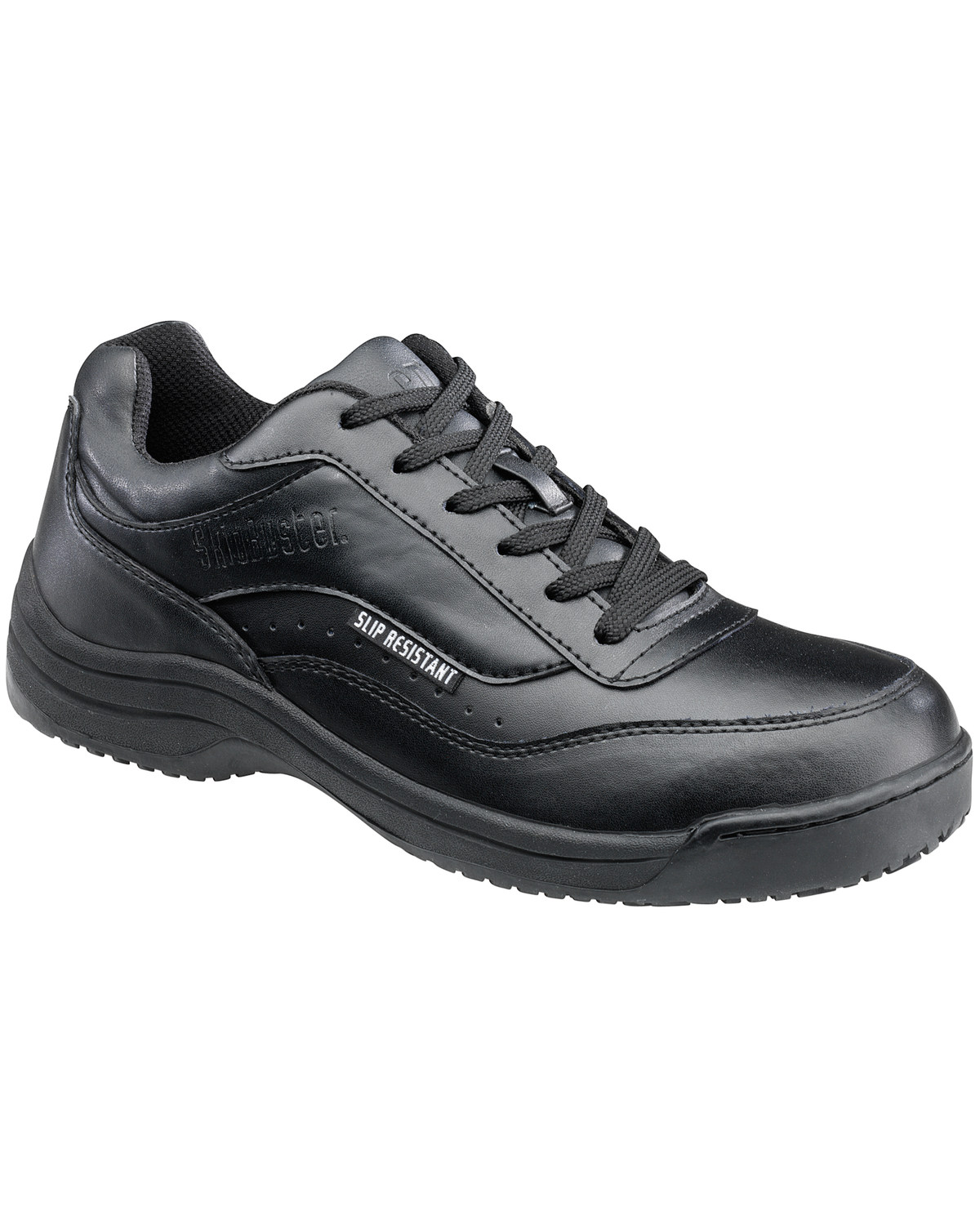 all black slip resistant work shoes