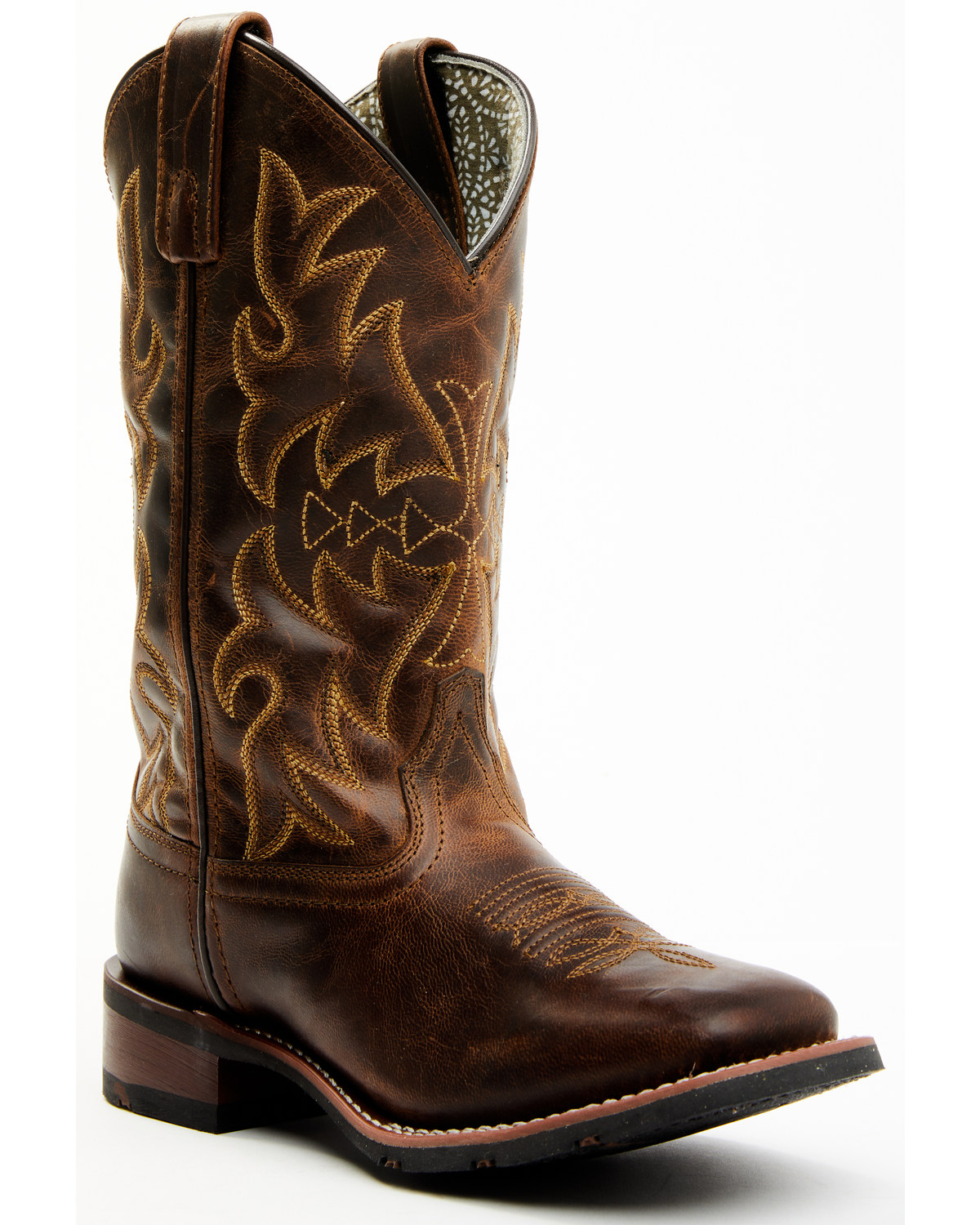 tan square toe cowboy boots