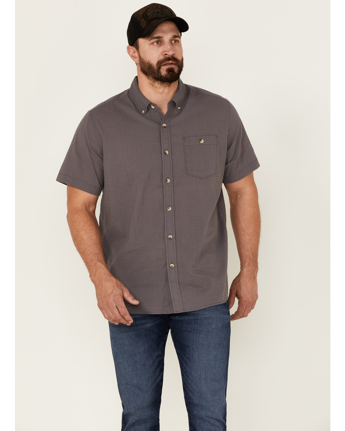 North River Men's Seersucker Short Sleeve Button Down Western Shirt
