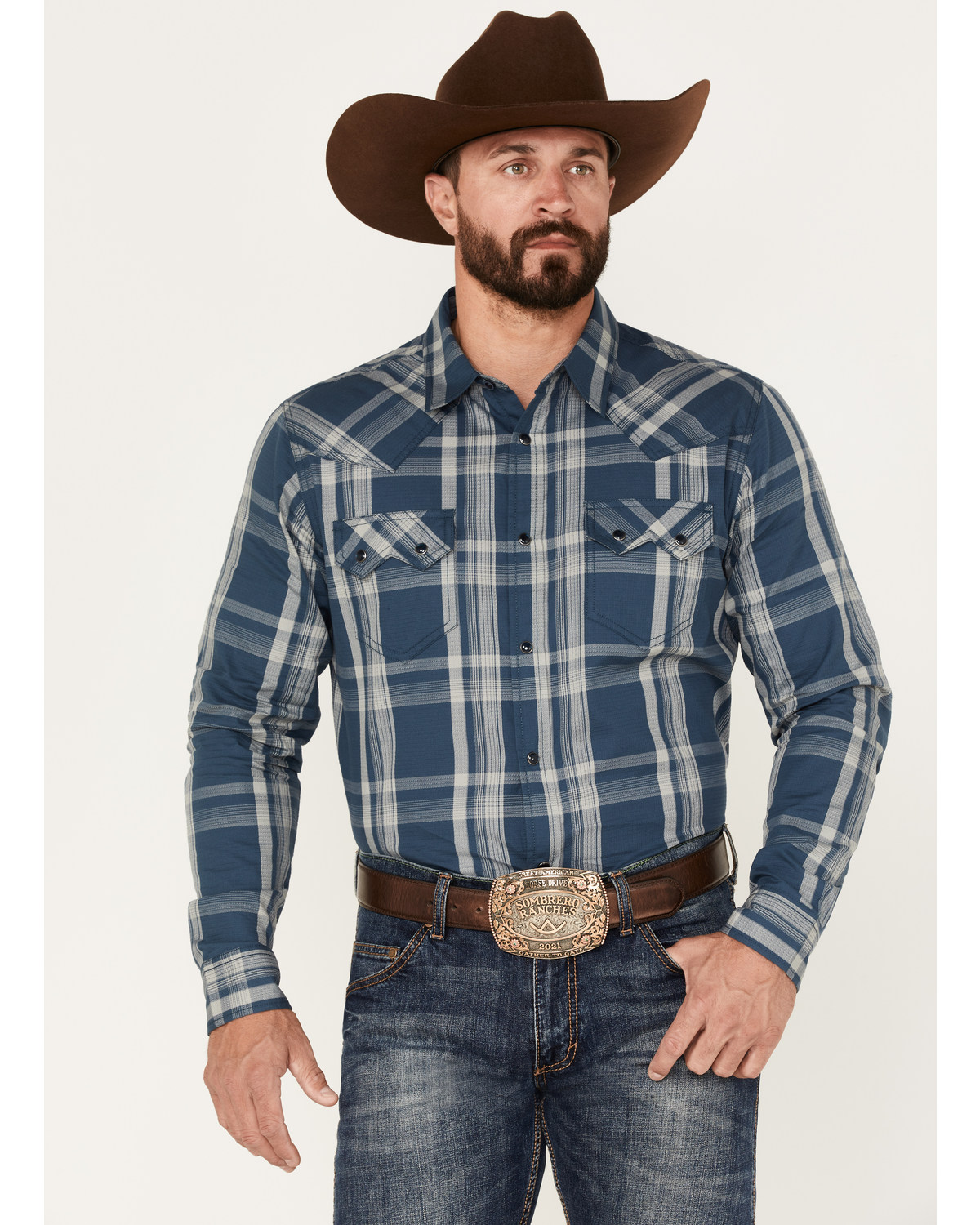 Cody James Men's Expression Large Plaid Print Snap Western Shirt - Big & Tall