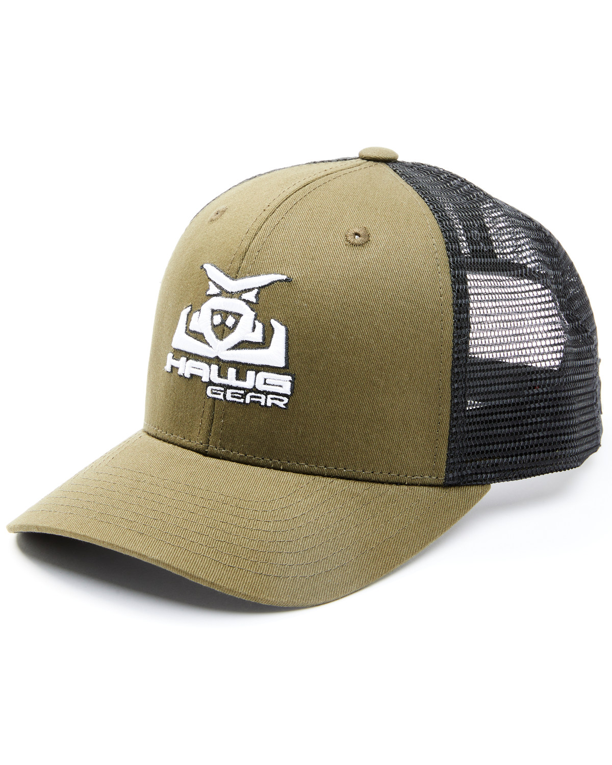 RopeSmart Men's Army Green & Black Embroidered Hawg Gear Logo Mesh-Back Trucker Cap