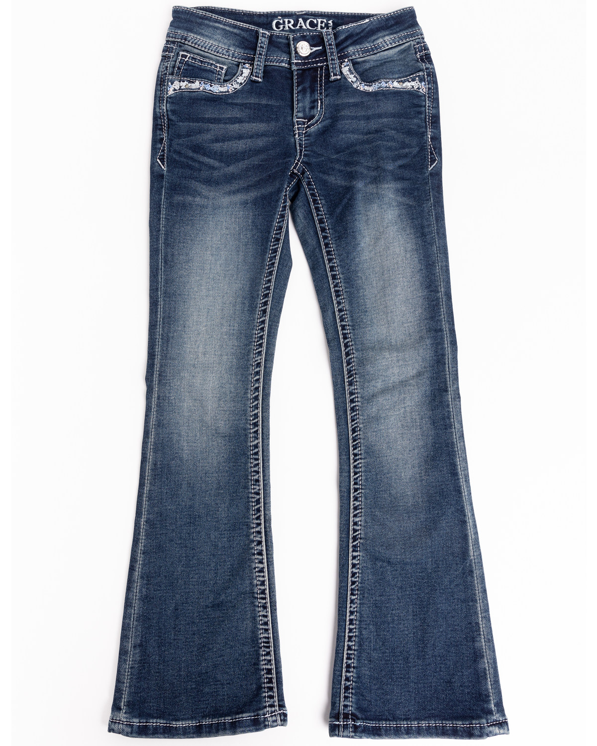 grace in la embroidered jeans