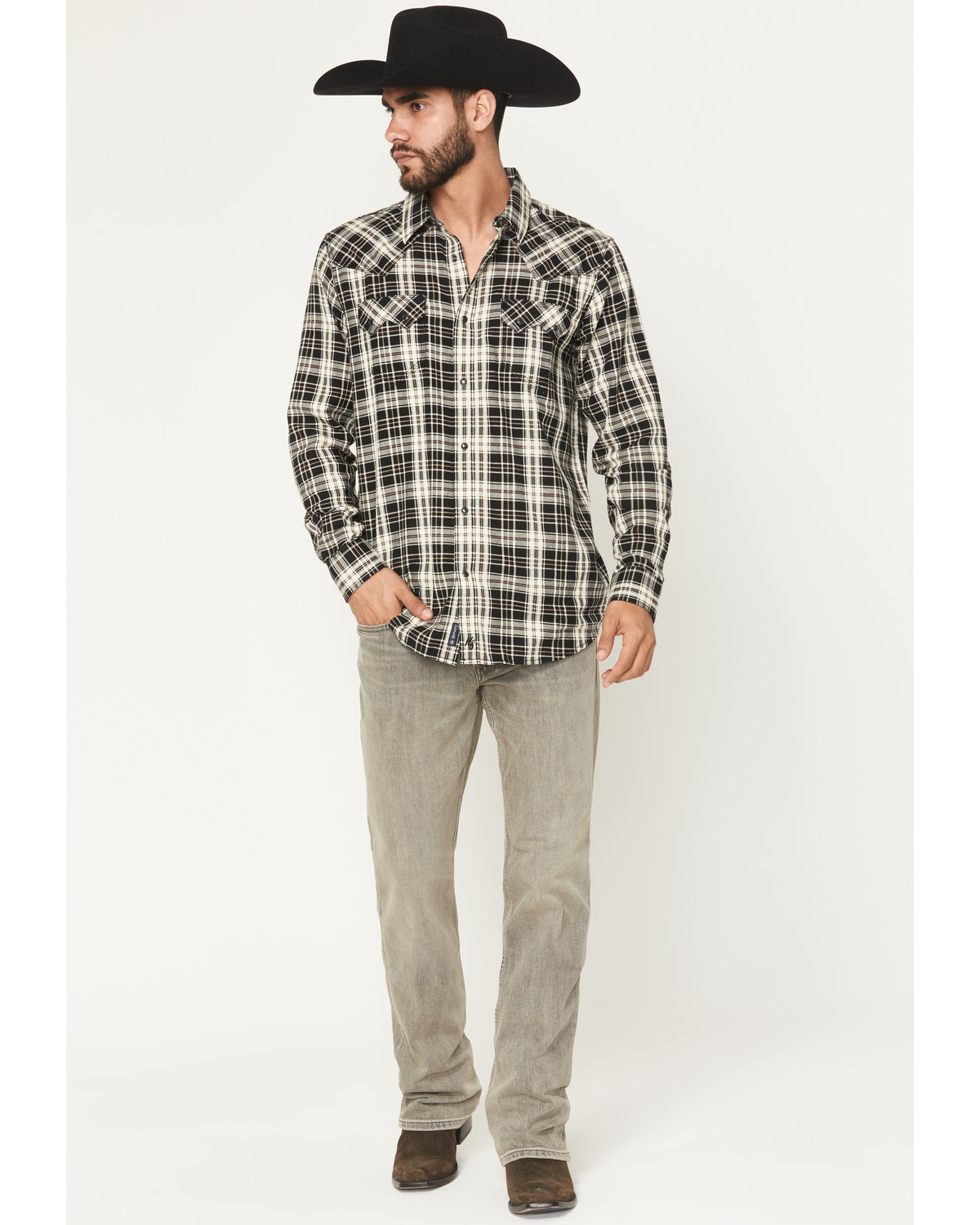 Moonshine Spirit Men's Dustbowl Wash Hutch Slim Bootcut Stretch Denim Jeans