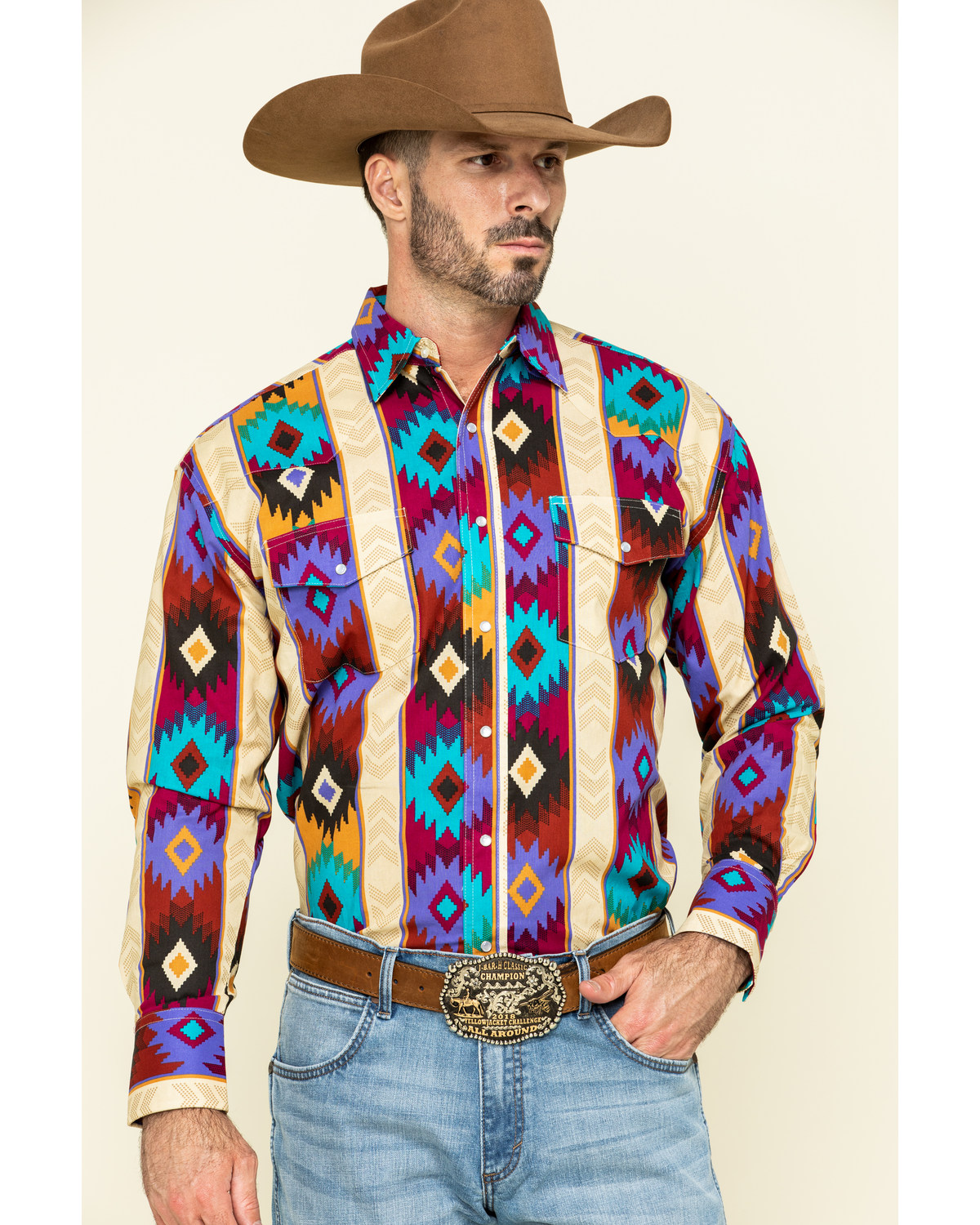 mens western aztec shirt