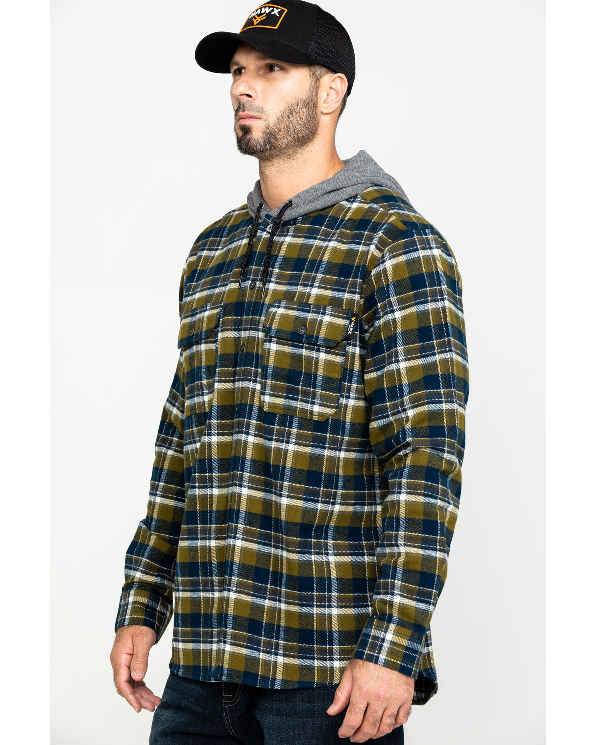 Grey hoodie flannel clearance