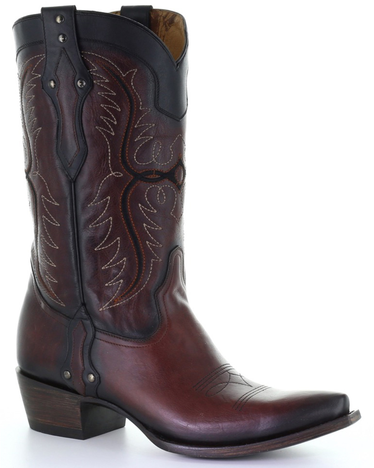 mens black leather cowboy boots