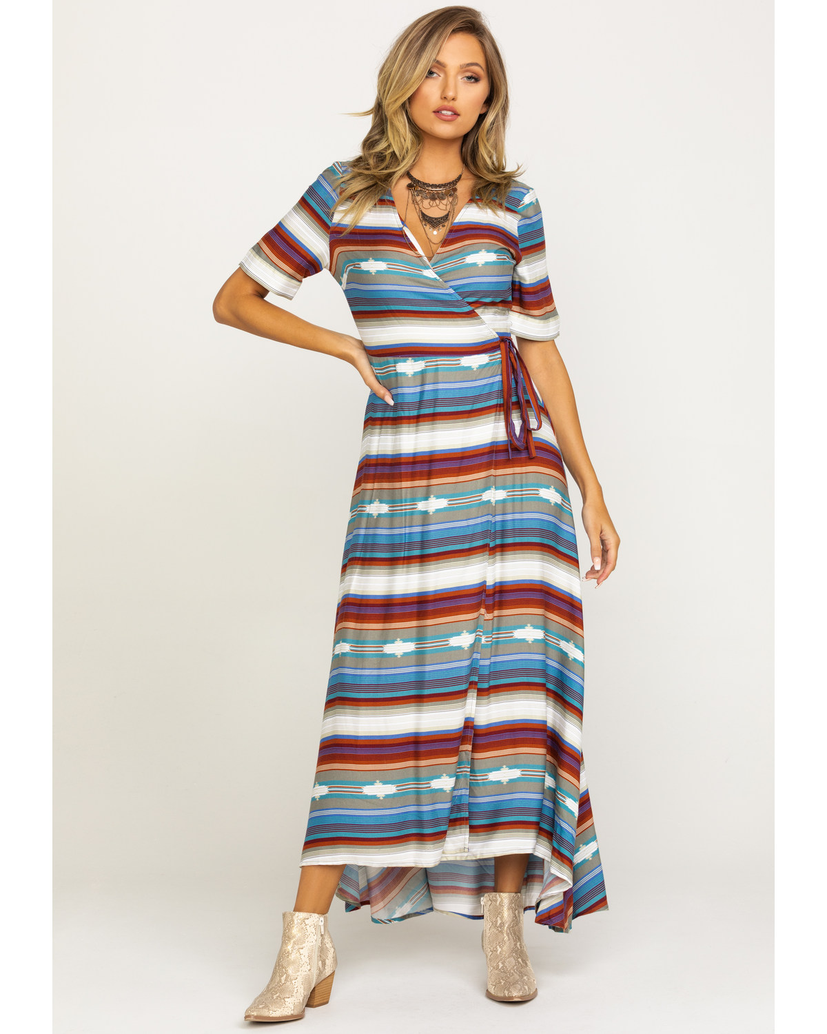 womens wrap dress with sleeves