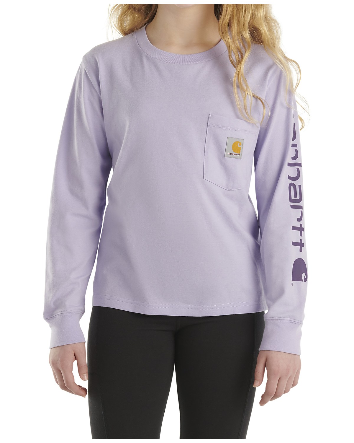Carhartt Toddler Girls' Logo Pocket Long Sleeve Shirt