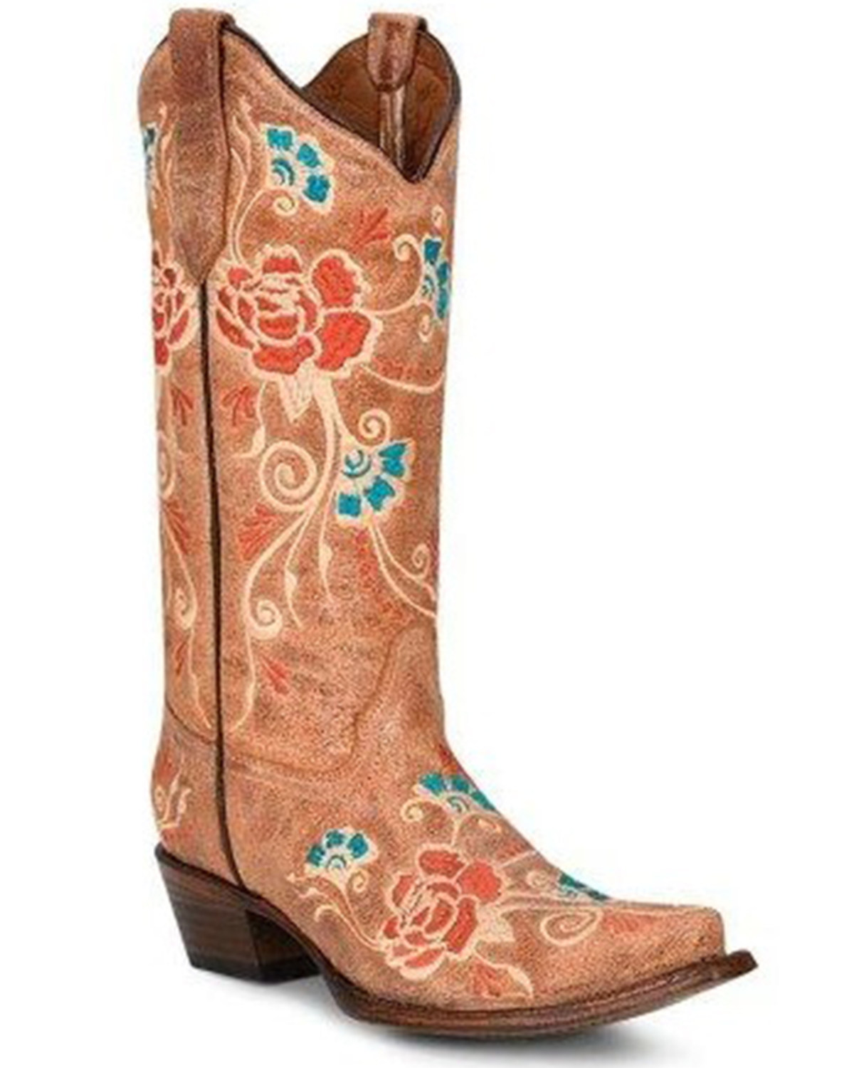 Corral Women's Embroidered Floral Western Boots - Snip Toe