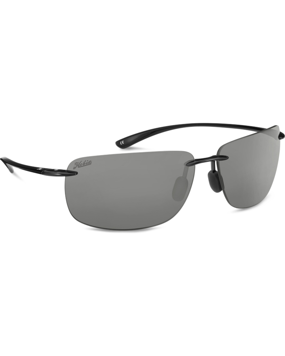 Hobie Men's Gray and Shiny Black Polarized Rips Sunglasses