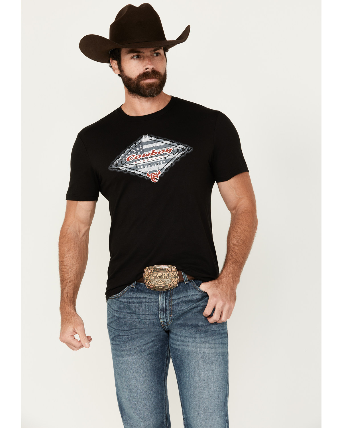 Cowboy Hardware Men's Genuine Quality Flag Short Sleeve T-Shirt
