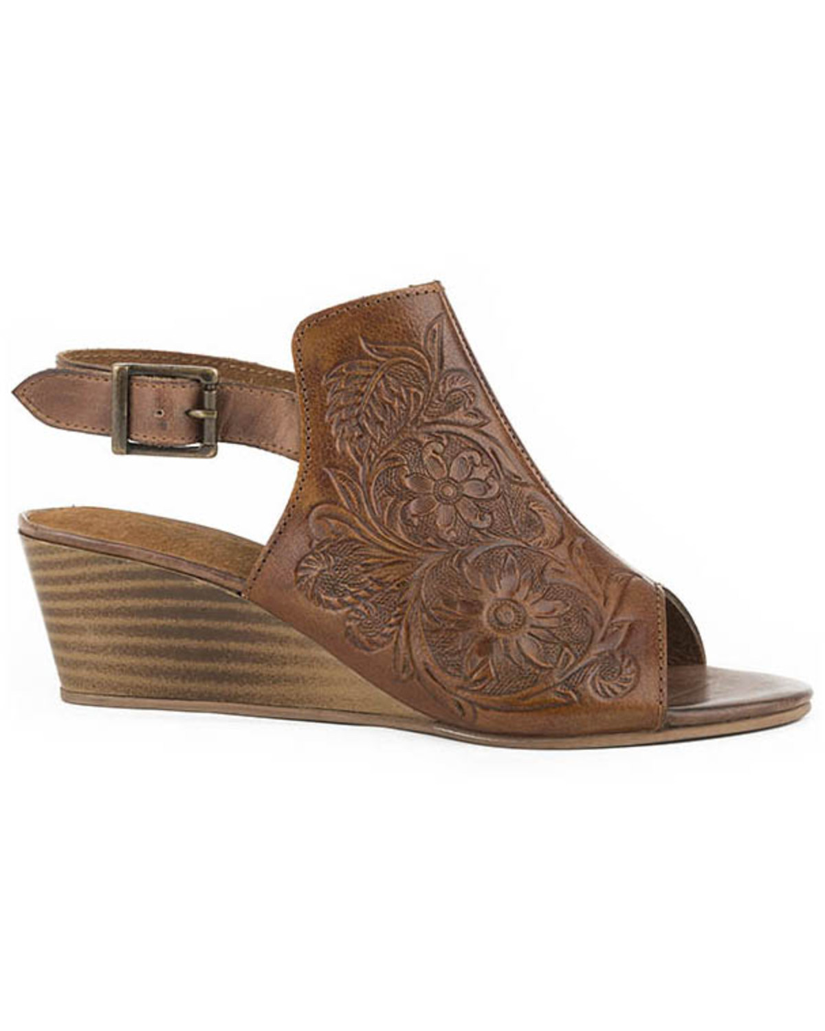 tooled leather flip flops