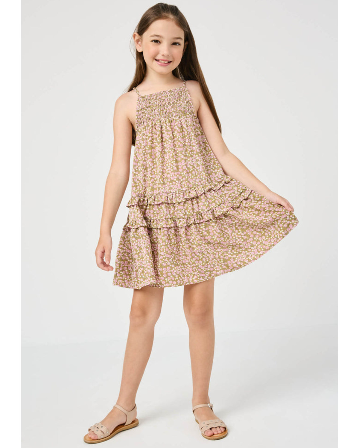 Hayden Girls' Sleeveless Smocked Dress