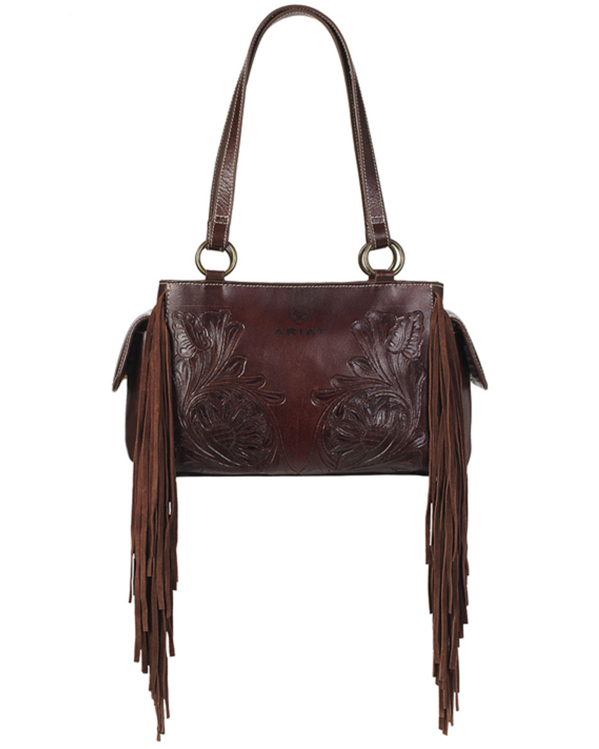 Ariat Women's Victoria Tooled Leather Fringe Concealed Carry Satchel Purse