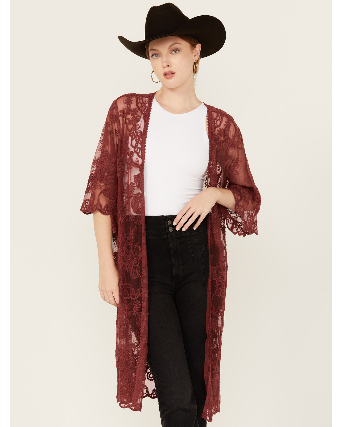 Shyanne Women's Lace Duster Kimono