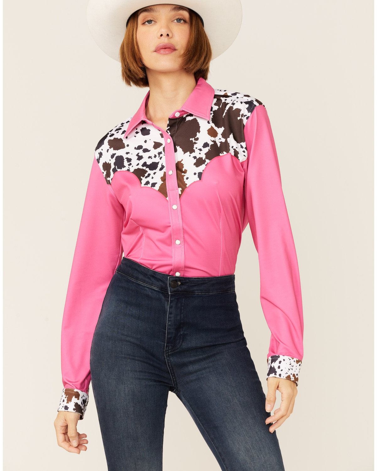 Cow print womens shirt Clearance