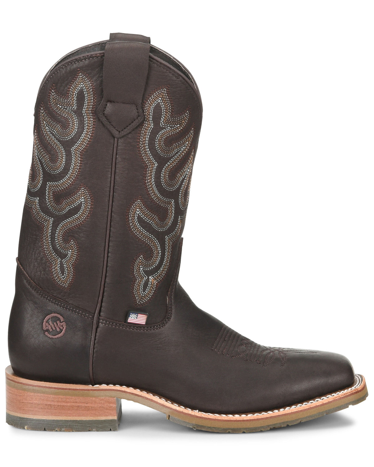 Double H Men's Dark Brown Elk Western Boots Wide Square Toe Boot Barn