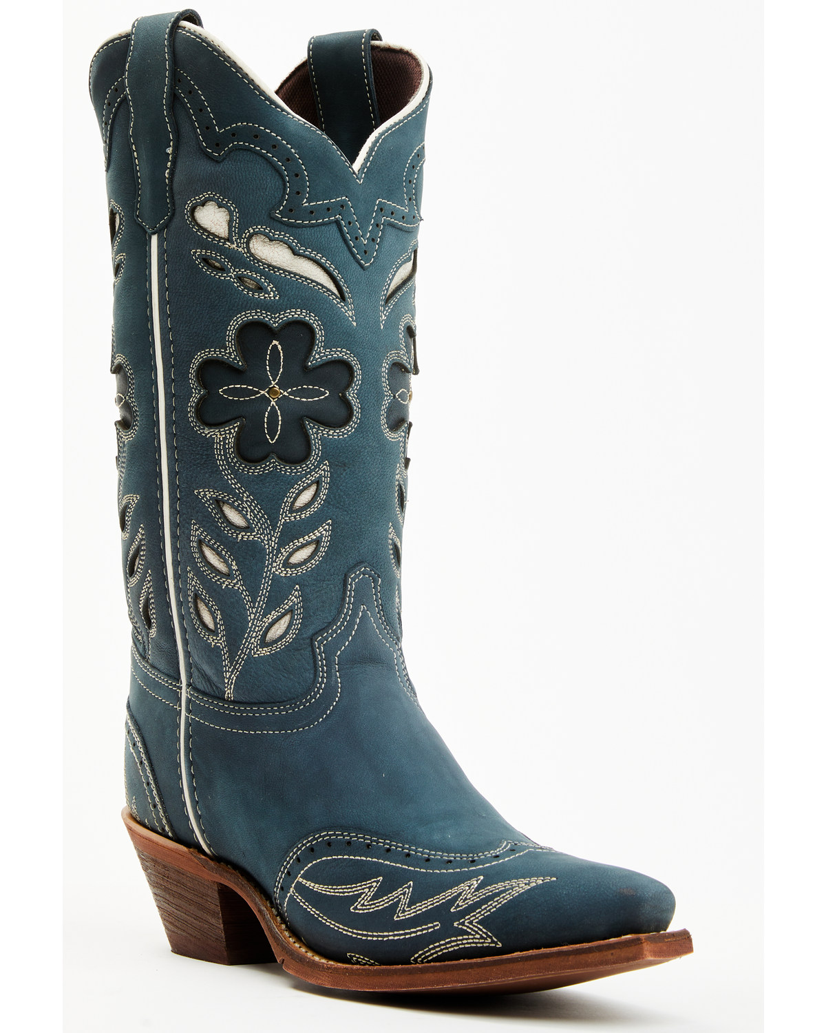 Laredo Women's Floral Underlay Western Boots - Snip Toe
