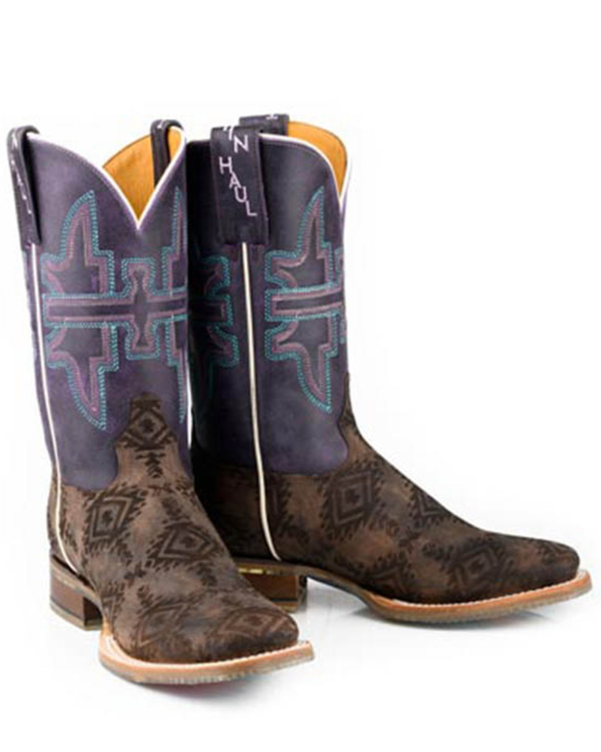 Tin Haul Women s Sizzling Aztec Western Boots Broad Square Toe Mall of America