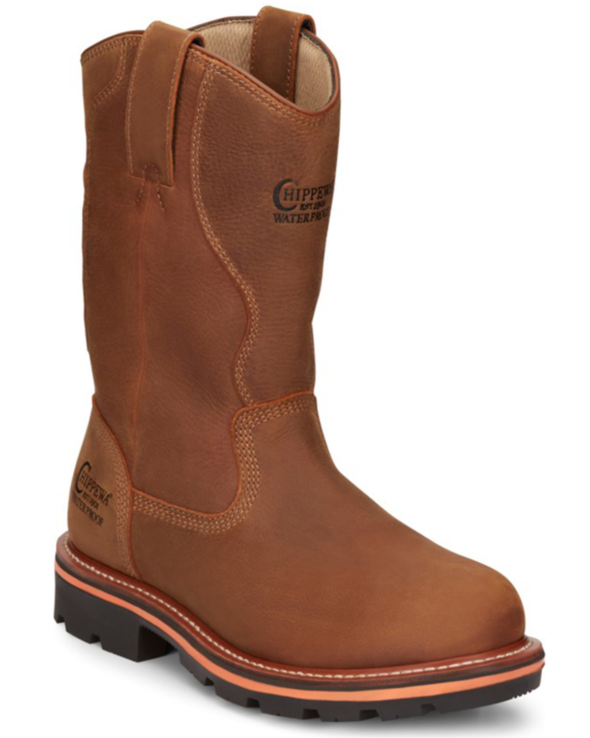 Chippewa Men's Thunderstruck Blonde Pull On Waterproof Soft Work Boots - Round Toe