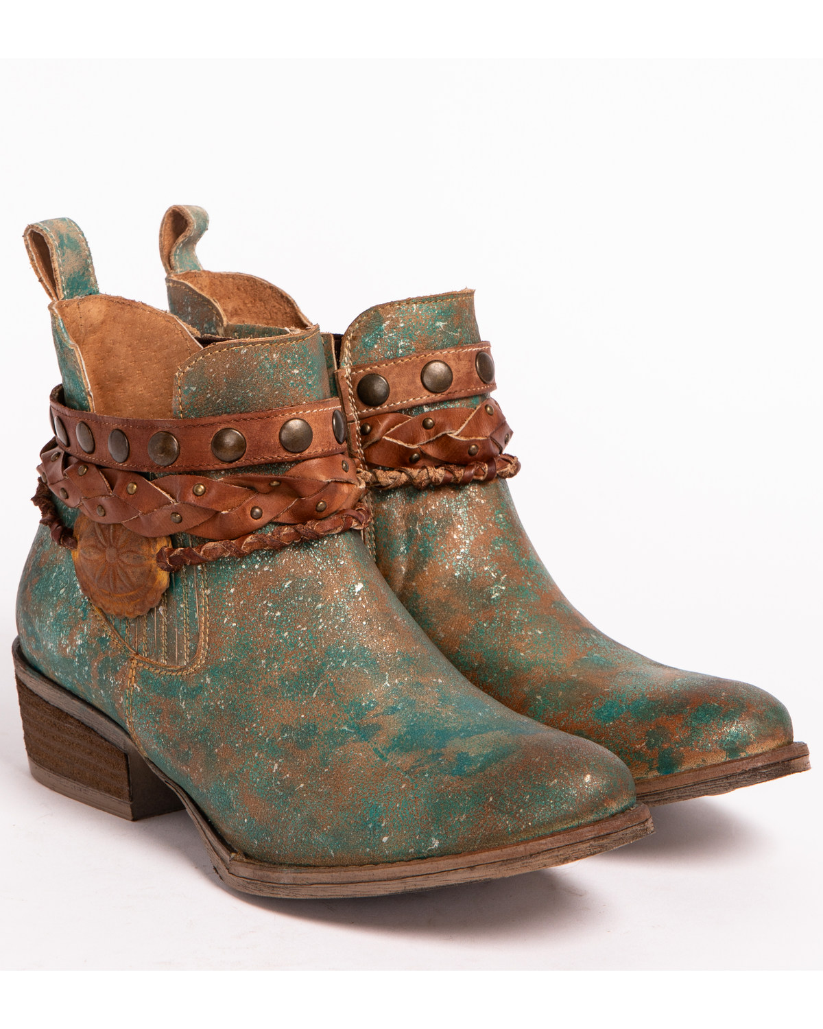 circle g turquoise booties