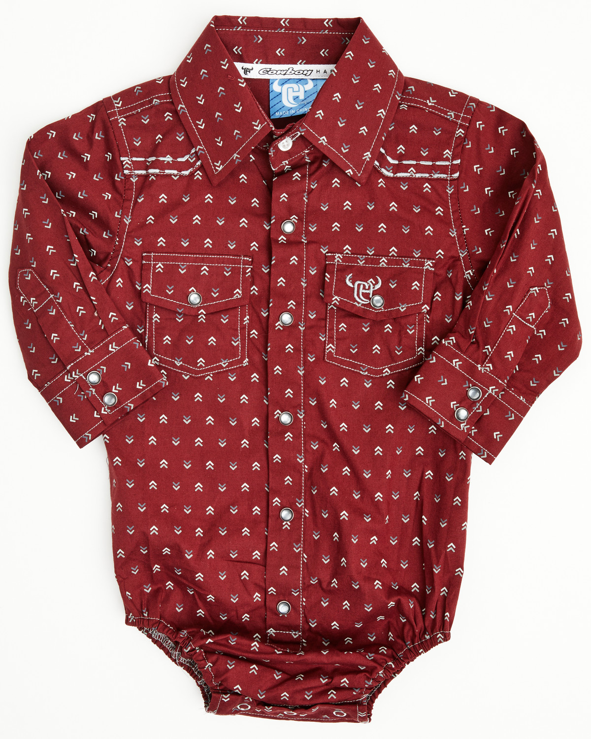 Cowboy Hardware Infant Boys' Geo Print Long Sleeve Snap Onesie