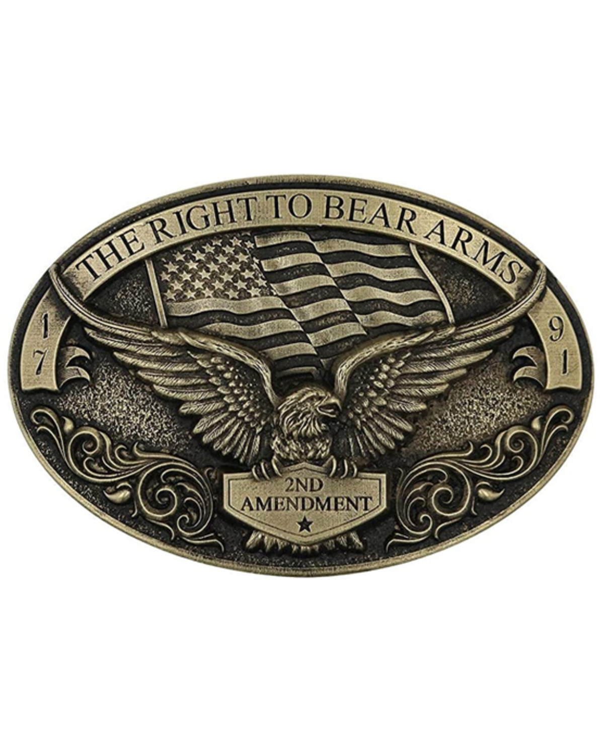 Montana Silversmiths Men's Soaring Eagle Arms Belt Buckle