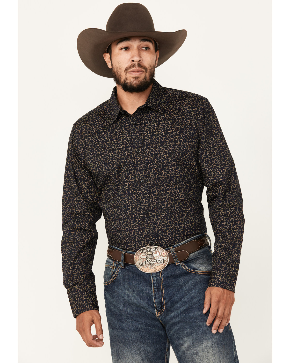 Gibson Trading Co Men's Ditsy Floral Print Long Sleeve Button-Down Western Shirt