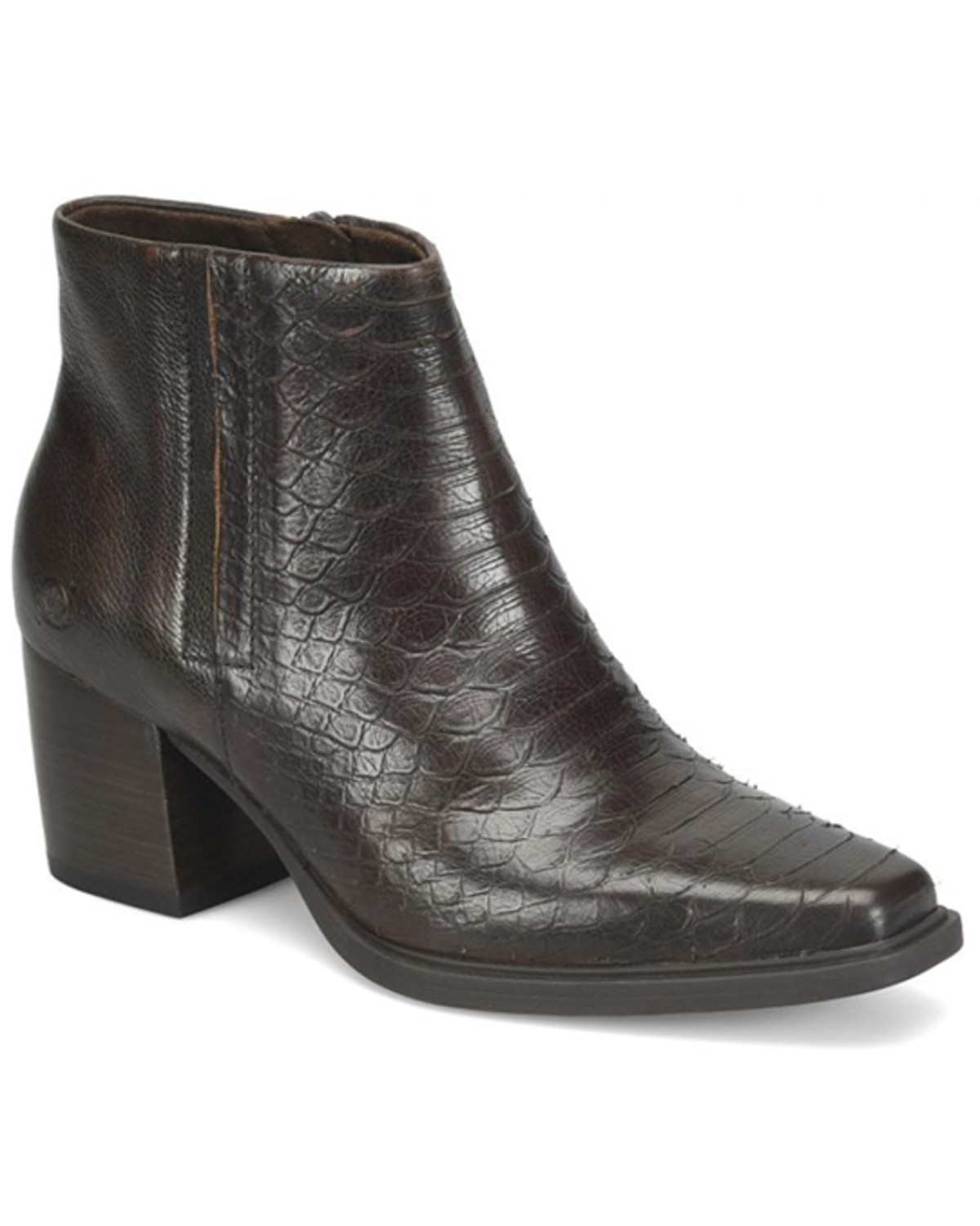 Born Women's Aiken Snakeskin Print Booties - Snip Toe