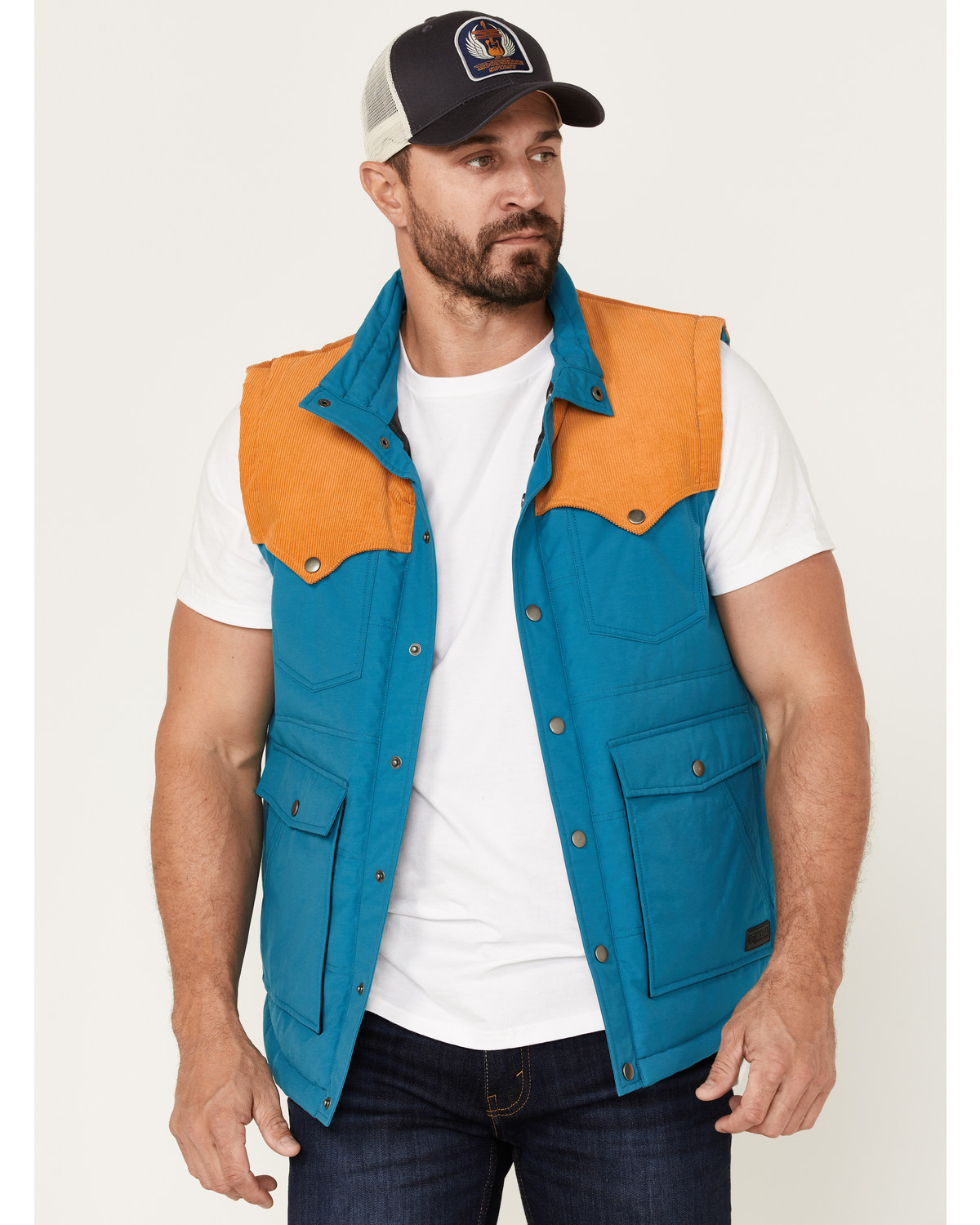Rock & Roll Denim Men's Vintage 46 Color Block Vest